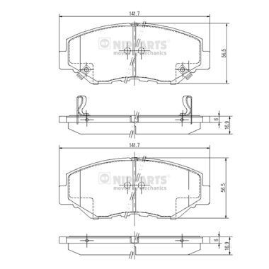 NIPPARTS J3604061: Piduriklotsid Esisild