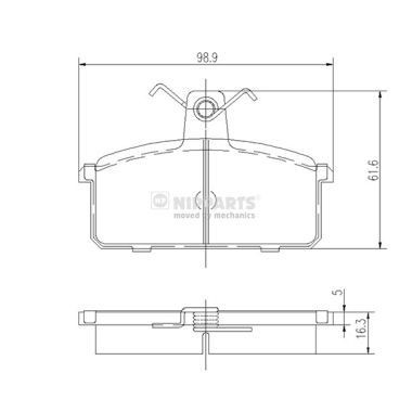 NIPPARTS J3608008: Piduriklotsid Esisild