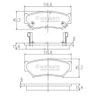 NIPPARTS J3608009: Piduriklotsid Esisild