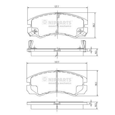 NIPPARTS J3609009: Piduriklotsid Esisild