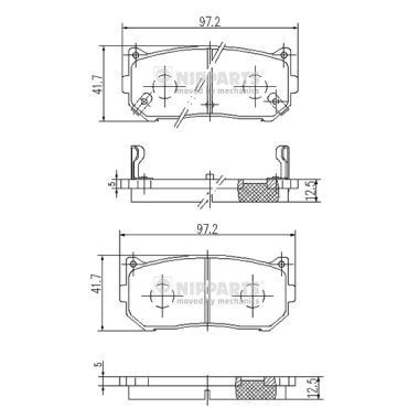NIPPARTS J3610301: Piduriklotsid Tagasild