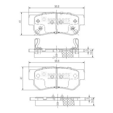 NIPPARTS J3610509: Piduriklotsid Tagasild