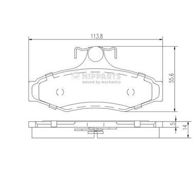 NIPPARTS J3610901: Piduriklotsid Tagasild