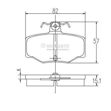 NIPPARTS J3611031: Kit pastiglie freni Assale posteriore, con accessori, con bulloni pinza freno