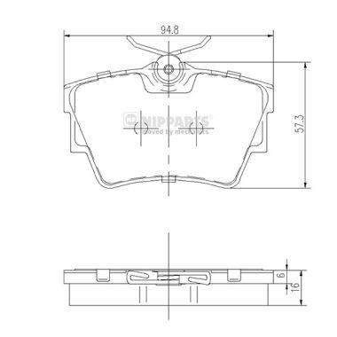 NIPPARTS J3611047: Piduriklotsid Tagasild