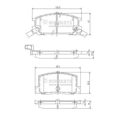 NIPPARTS J3612009: Piduriklotsid