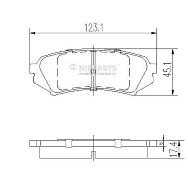 NIPPARTS J3612022: Piduriklotsid Tagasild
