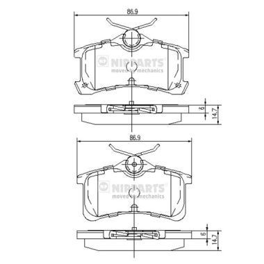 NIPPARTS J3612026: Piduriklotsid Tagasild