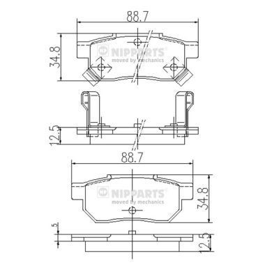 NIPPARTS J3614004: Piduriklotsid Tagasild
