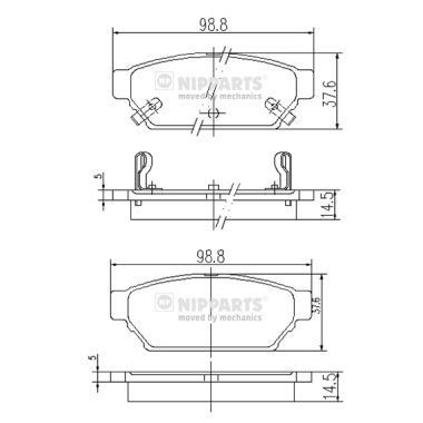 NIPPARTS J3615004: Piduriklotsid Tagasild