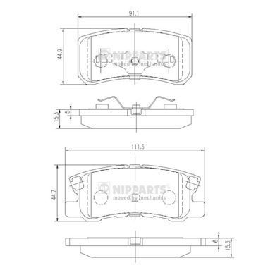 NIPPARTS J3615010: Piduriklotsid Tagasild