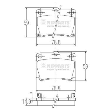 NIPPARTS J3615011: Kit pastiglie freni Assale posteriore