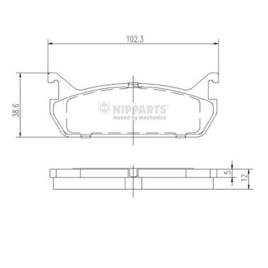 NIPPARTS J3616001: Piduriklotsid Tagasild