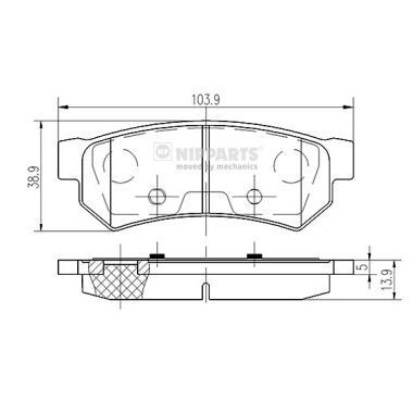 NIPPARTS N3610907: Plăcuțe de frână puntea spate