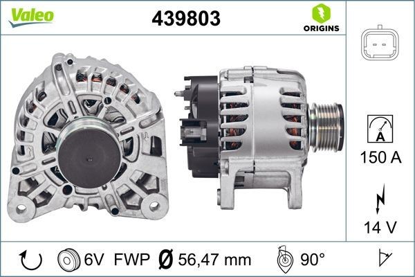 VALEO 439803: Alternator 150A, NEW ORIGINAL PART