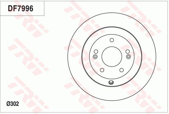 TRW DF7996: Disc de frână Ř: 302mm, plin, Ř: 302mm, lacuit