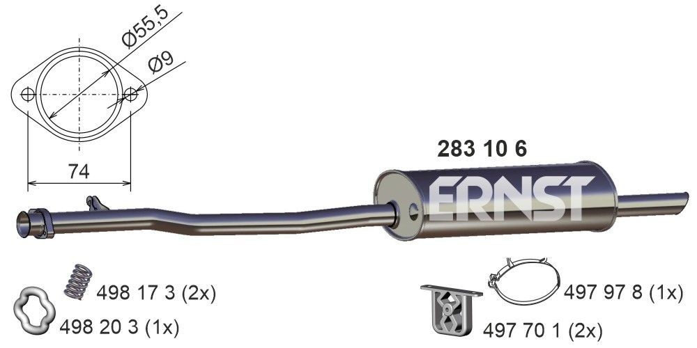 ERNST 283106: Lõppsummuti 1580mm