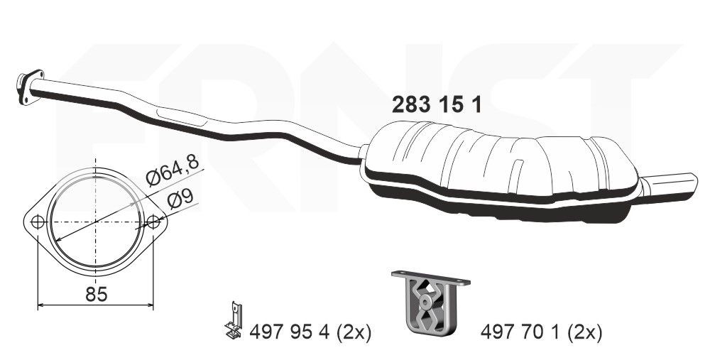 ERNST 283151: Lõppsummuti 1540mm