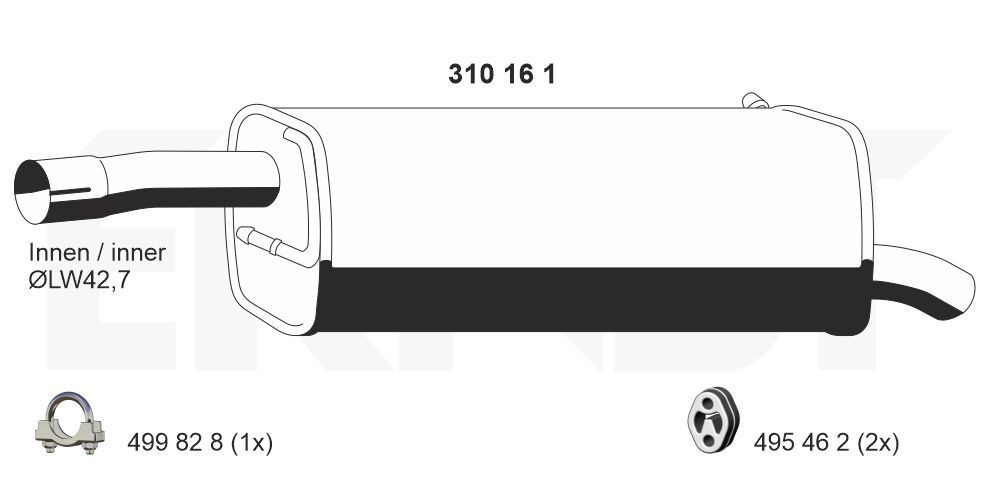 ERNST 310161: Lõppsummuti 800mm