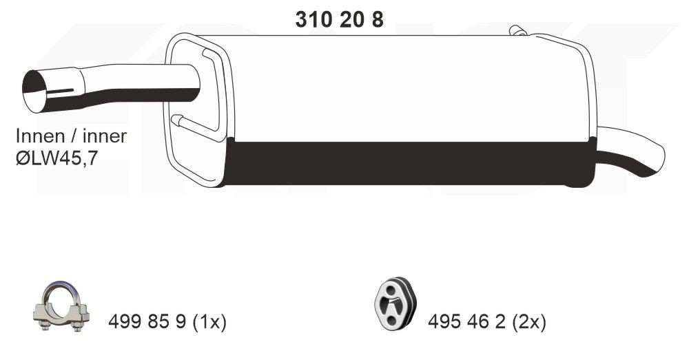 ERNST 310208: Lõppsummuti 810mm