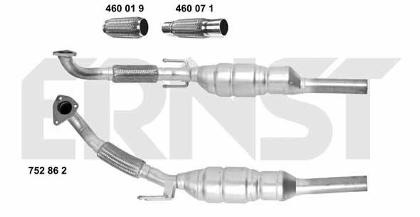 ERNST 752862: Katalüsaator koos paigaldus-/kinnitusmaterjaliga Set