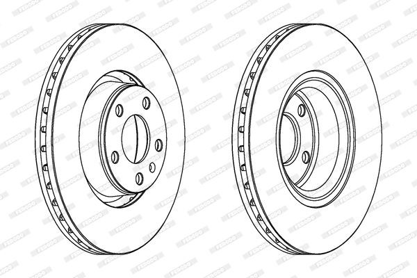 FERODO DDF1277C: Piduriketas Ø: 321mm, õhutusega, Ø: 321mm, kaetud, koos kruvidega PREMIER