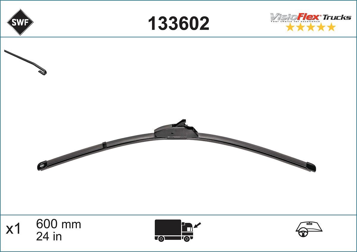 SWF 133602: Valytuvo gumelė 600mm VisioFlex Trucks