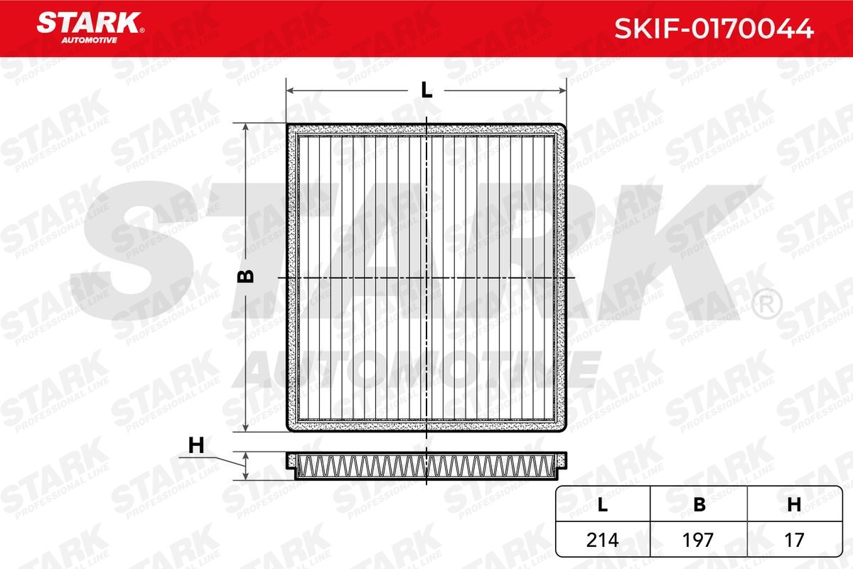 STARK SKIF-0170044: Filter, salongiõhk Aktiivsöefilter, Heljuvainefilter (HEPA)