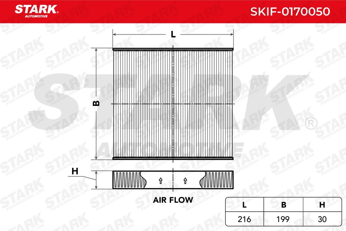 STARK SKIF-0170050: Filter, salongiõhk Tolmufilter, Heljuvainefilter (HEPA)