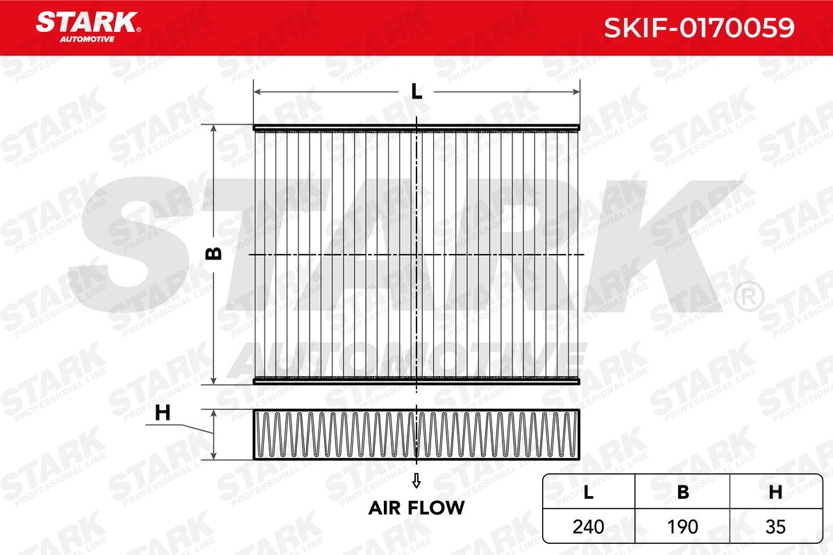 STARK SKIF-0170059: Filter, salongiõhk Aktiivsüsi, Filtrer, Aktiivsöefilter