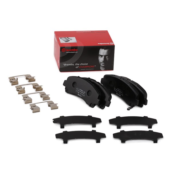 BREMBO P 34 007: Plăcuțe de frână PRIME LINE cu acceasorii, cu clema piston, cu tabla anti scartait