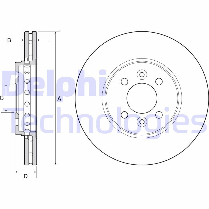 DELPHI BG4536: Piduriketas Ø: 280mm, õhutusega, Ø: 280mm