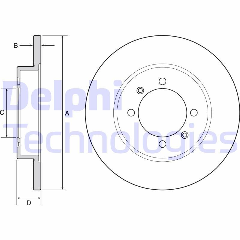 DELPHI BG4538: Спирачен диск Ø: 280mm, плътен, Ø: 280mm