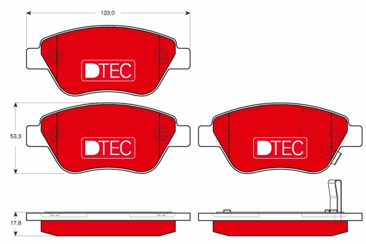 TRW GDB1700DTE: Piduriklotsid koos lisadega, koos pidurisadula kruvidega DTEC COTEC