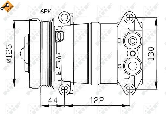 NRF 32772G: Kliimakompressor GENUINE PAG-kompressoriõliga