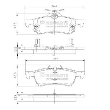 NIPPARTS N3612036: Piduriklotsid Tagasild