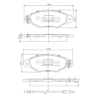 NIPPARTS J3601093: Plăcuțe de frână punte fata, cu acceasorii, cu suruburi etrier