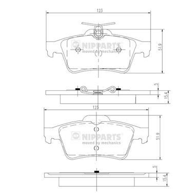 NIPPARTS N3613022: Piduriklotsid Tagasild