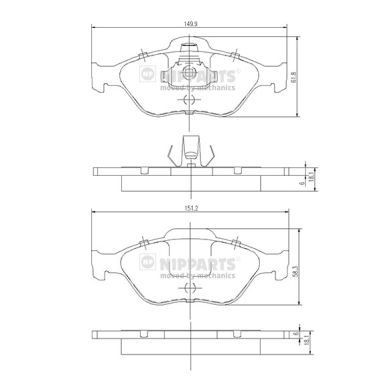 NIPPARTS J3603065: Piduriklotsid Esisild