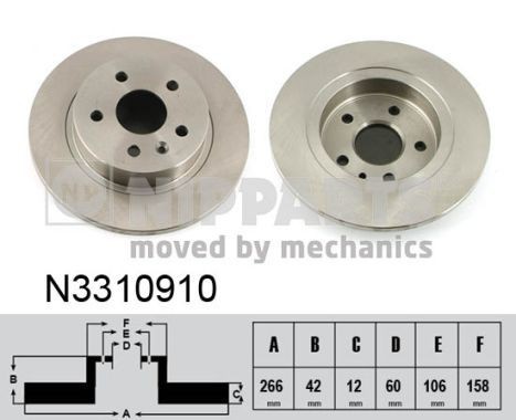 NIPPARTS N3310910: Piduriketas Ø: 268mm, täis, Ø: 268mm