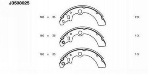 NIPPARTS J3508025: Piduriklotside komplekt 180mm