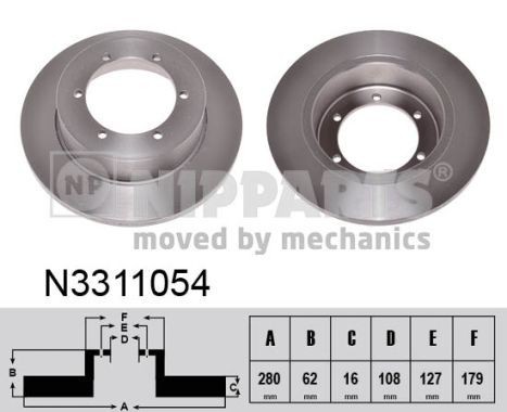 NIPPARTS N3311054: Piduriketas Tagasild, Ø: 280mm, täis, Ø: 280mm