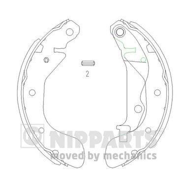 NIPPARTS J3500907: Piduriklotside komplekt 203mm
