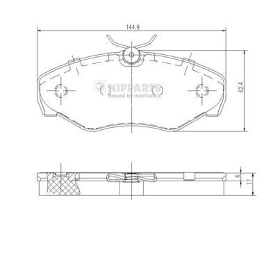 NIPPARTS J3601080: Piduriklotsid Esisild, koos pidurisadula kruvidega