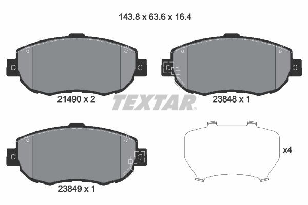 TEXTAR 2149001: Piduriklotsid