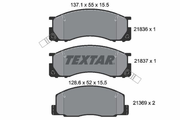 TEXTAR 2183601: Plăcuțe de frână