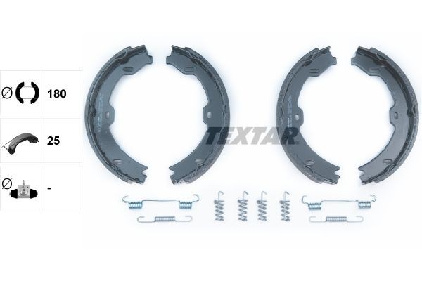 TEXTAR 91058800: Set saboti frana, frana de mana cu acceasorii, fara maneta frana de mana