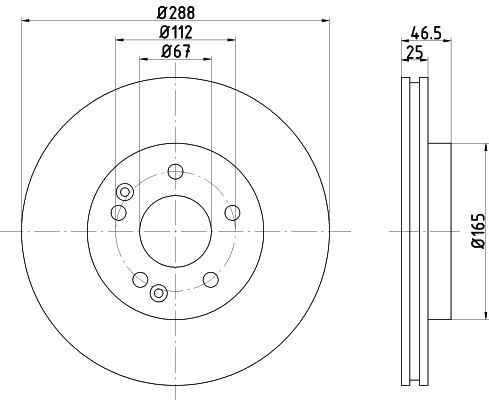 TEXTAR 92072500: Piduriketas Ø: 288mm, sisemine õhutus, Ø: 288mm, ilma rattakeskmeta, ilma rattakinnituspoltideta