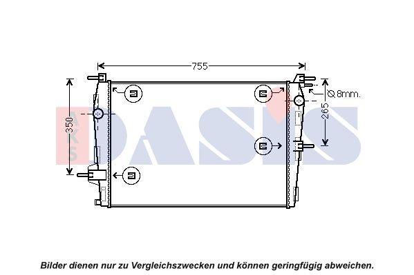 AKS DASIS 180102N: Radiaator, mootorijahutus Alumiinium, Plastik