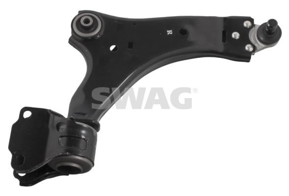 SWAG 55 93 8844: Brat, suspensie roata Axa fata dreapta, partea de jos, tabla de otel, cu articulatii sferice, cu bucsa de cauciuc